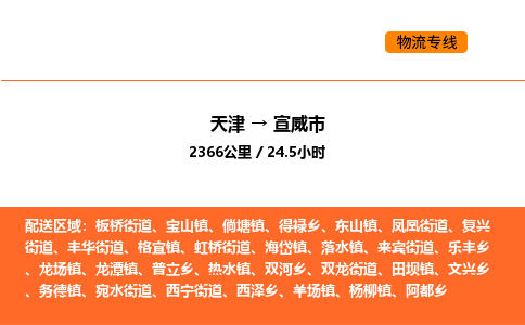 天津到宣威市物流专线|天津到宣威市货运公司安全，快捷，准时