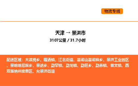 天津到景洪市物流专线|天津到景洪市货运公司安全，快捷，准时