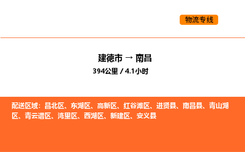 建德到南昌物流公司