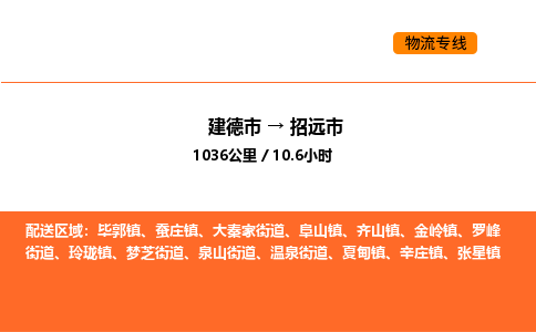 建德到招远市物流公司