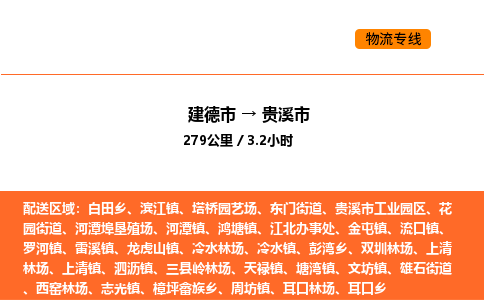 建德到贵溪市物流公司