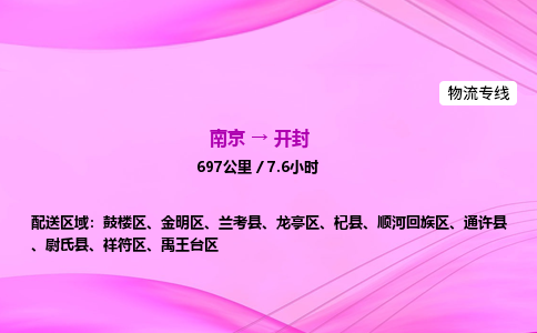 南京到开封物流专线-南京到开封物流公司-速派物流，快如闪电