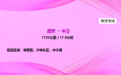 南京到中卫物流专线-南京到中卫物流公司-诚信运输，一路同行