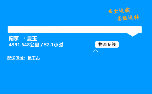 南京到昆玉物流专线-南京到昆玉物流公司-诚信运输，信誉第一