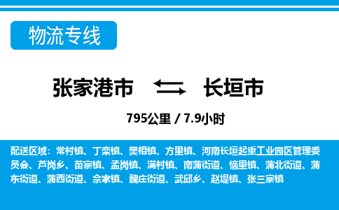 专线直达-​张家港市到长垣市物流公司