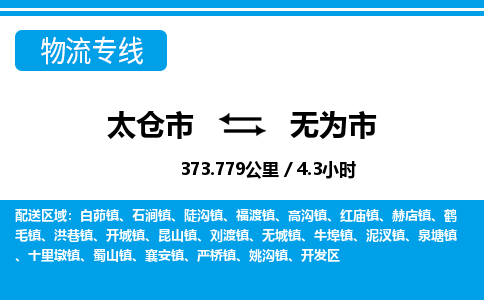 ​太仓市到无为市专线运输-​太仓市到无为市物流公司-​太仓市到无为市货运专线