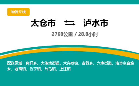 专线直达-​太仓市到泸水市物流公司