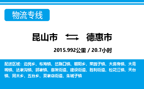 专线直达-​昆山市到德惠市物流公司