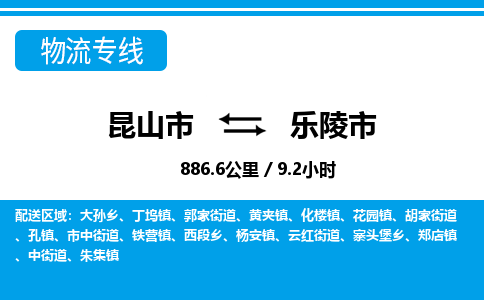 专线直达-​昆山市到乐陵市物流公司